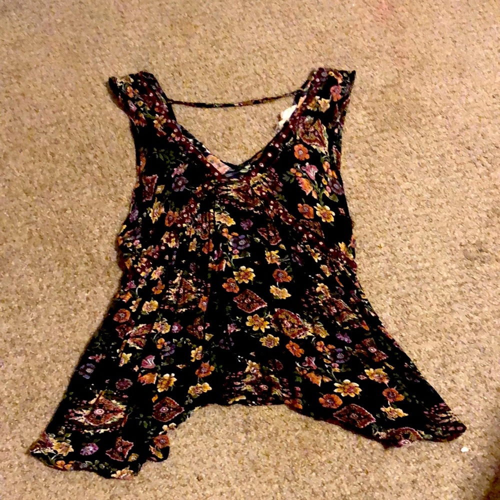 Penelope Project ladies asymmetrical tank floral